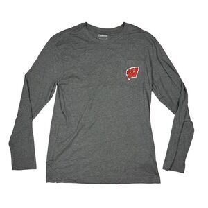 Captivating Wisconsin Badgers Gameday Streetwear Mens Long Sleeve Shirt Gray
